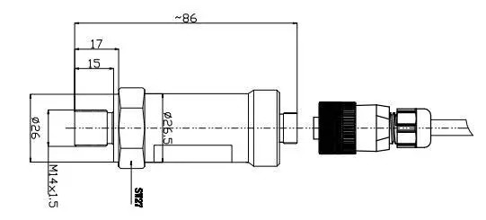 sensore ceramico barometrico di pressione del circuito idraulico di 20mA 10V 60MPa 0