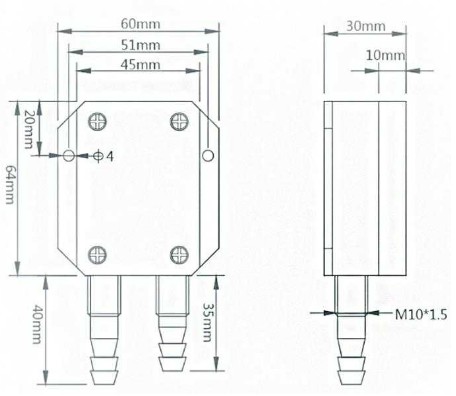 micro sensore di pressione differenziale di 5V 30kpa per il compressore d'aria 0